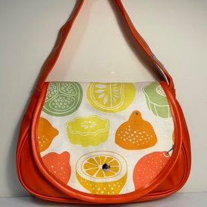 Orange Fruity Vinyl and Cotton Astrosatchel Bag
